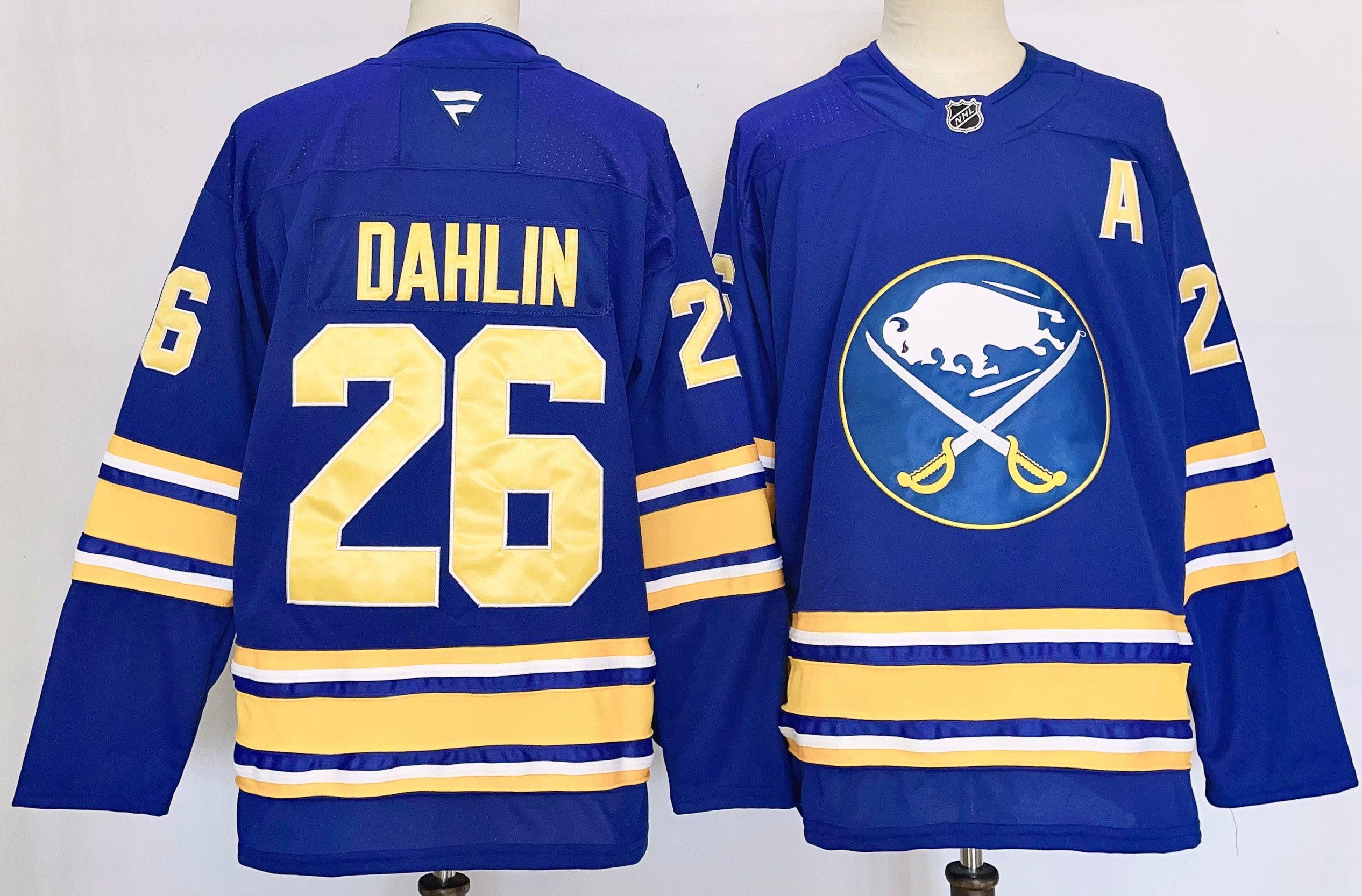 Men Buffalo Sabres #26 Dahlin Blue 2025 Home Premier Player NHL Jersey